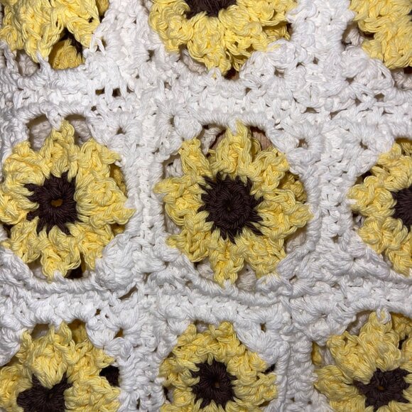 Karen Goodman Handmade Womens Tank Top Size Large Granny Square Sun Flower - Picture 4 of 6